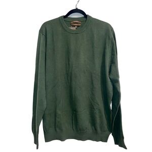 Merona Men's Green Sweater Pima Cotton Blend Long Sleeve Crewneck Size XL